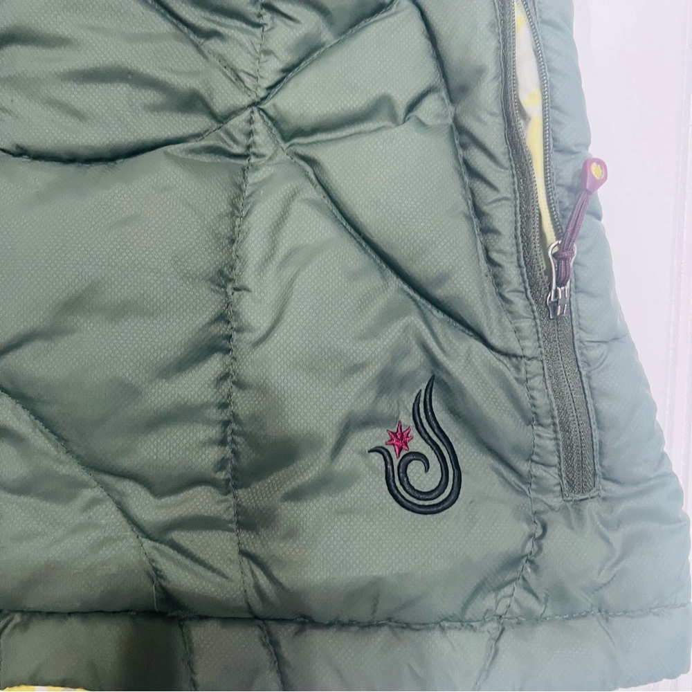ISIS Women's Whisper Hoodie Goose Down Hooded Vest Quilted Olive 4 - Picture 4 of 7